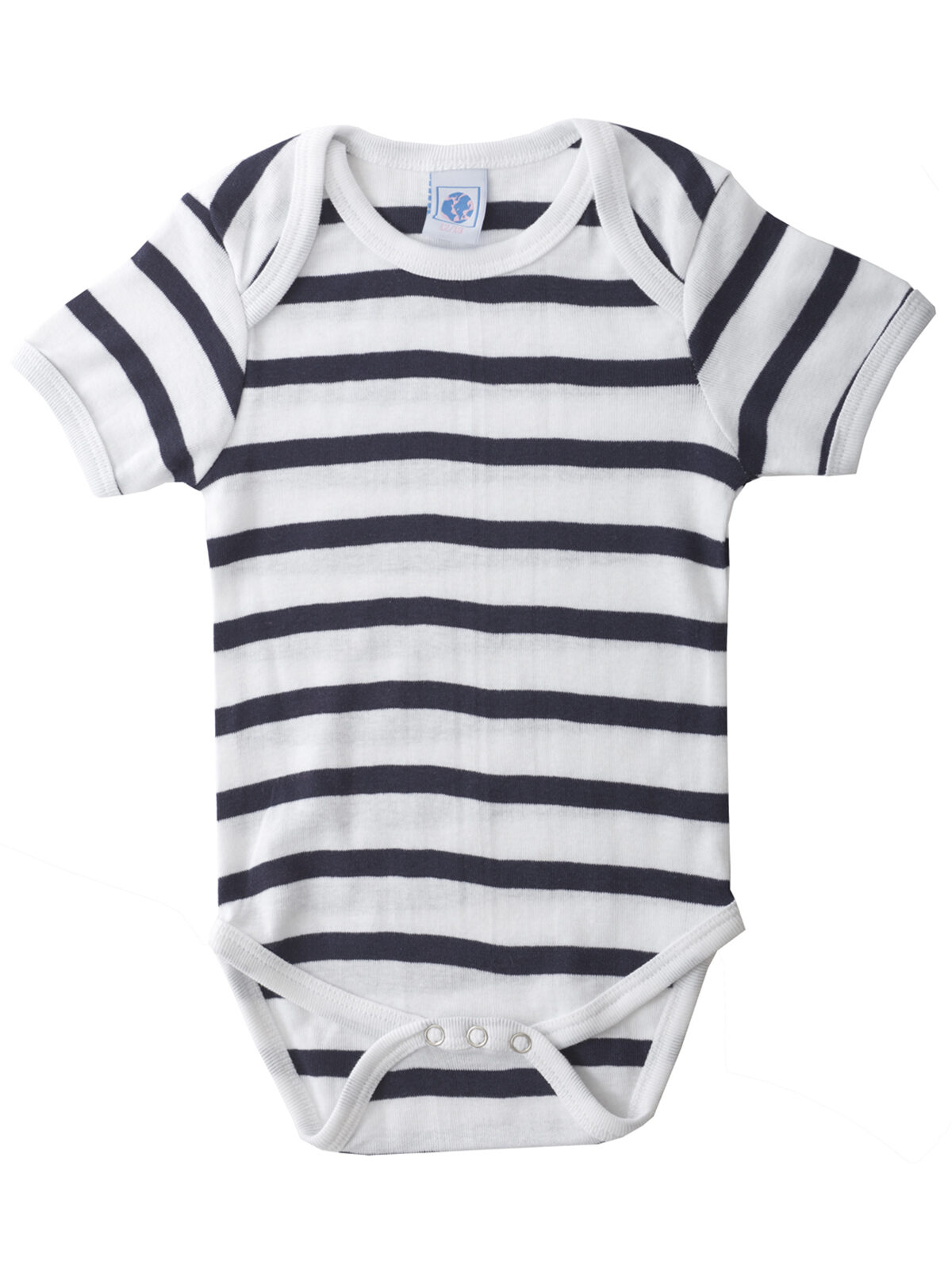 Baby Bodysuit Short Sleeves - WHITE NAVY