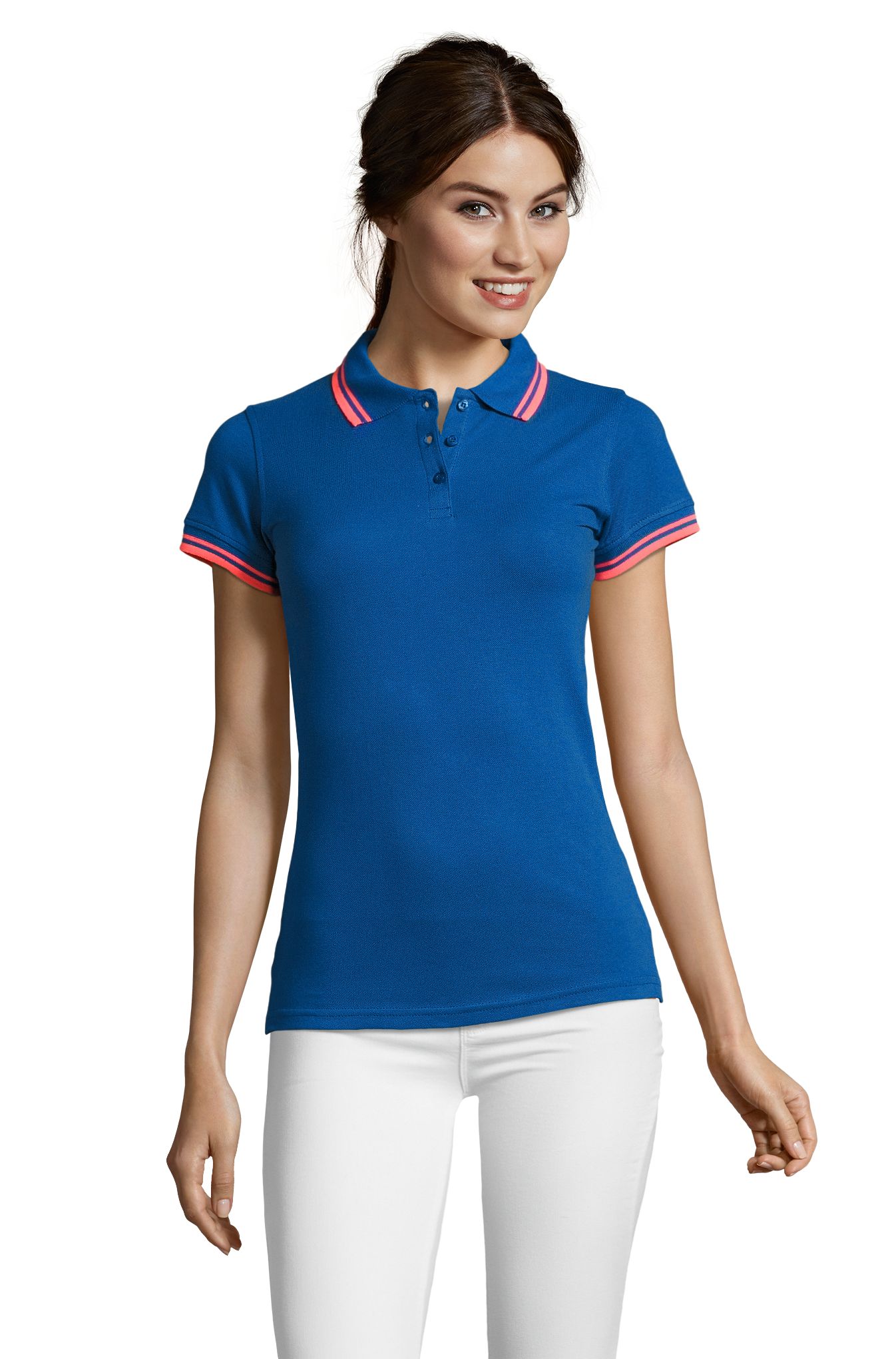 PASADENA WOMEN - 529 - ROYAL BLUE / FLUORESCENT CORAL