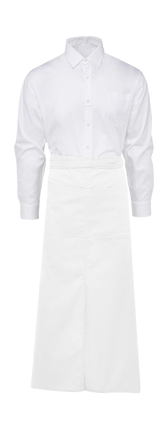 BERLIN - Long Bistro Apron with Slit and Pocket - 000 - White