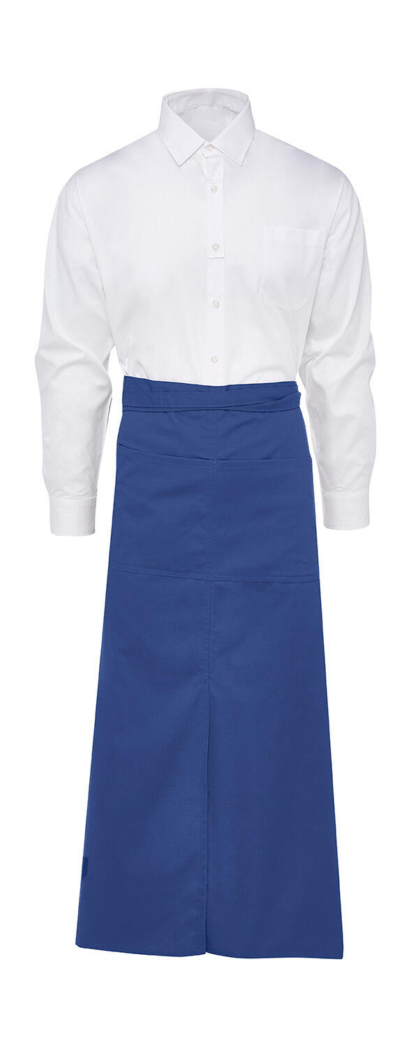 BERLIN - Long Bistro Apron with Slit and Pocket - 300 - Royal