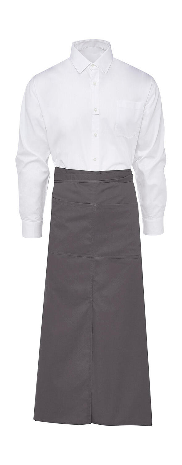 BERLIN - Long Bistro Apron with Slit and Pocket - 121 - Snow White