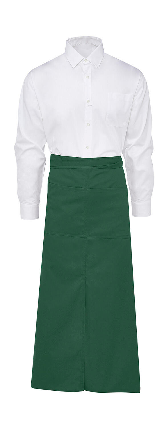 BERLIN - Long Bistro Apron with Slit and Pocket - 540 - Bottle Green