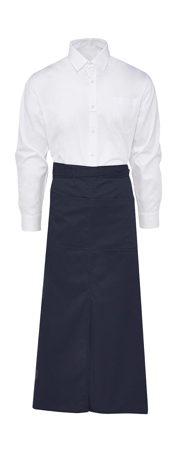 BERLIN - Long Bistro Apron with Slit and Pocket - 200 - Navy