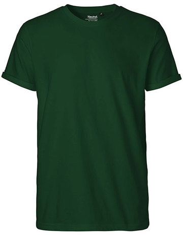 Heren T-shirt met oprolbare mouwen - 33 - Flesgroen