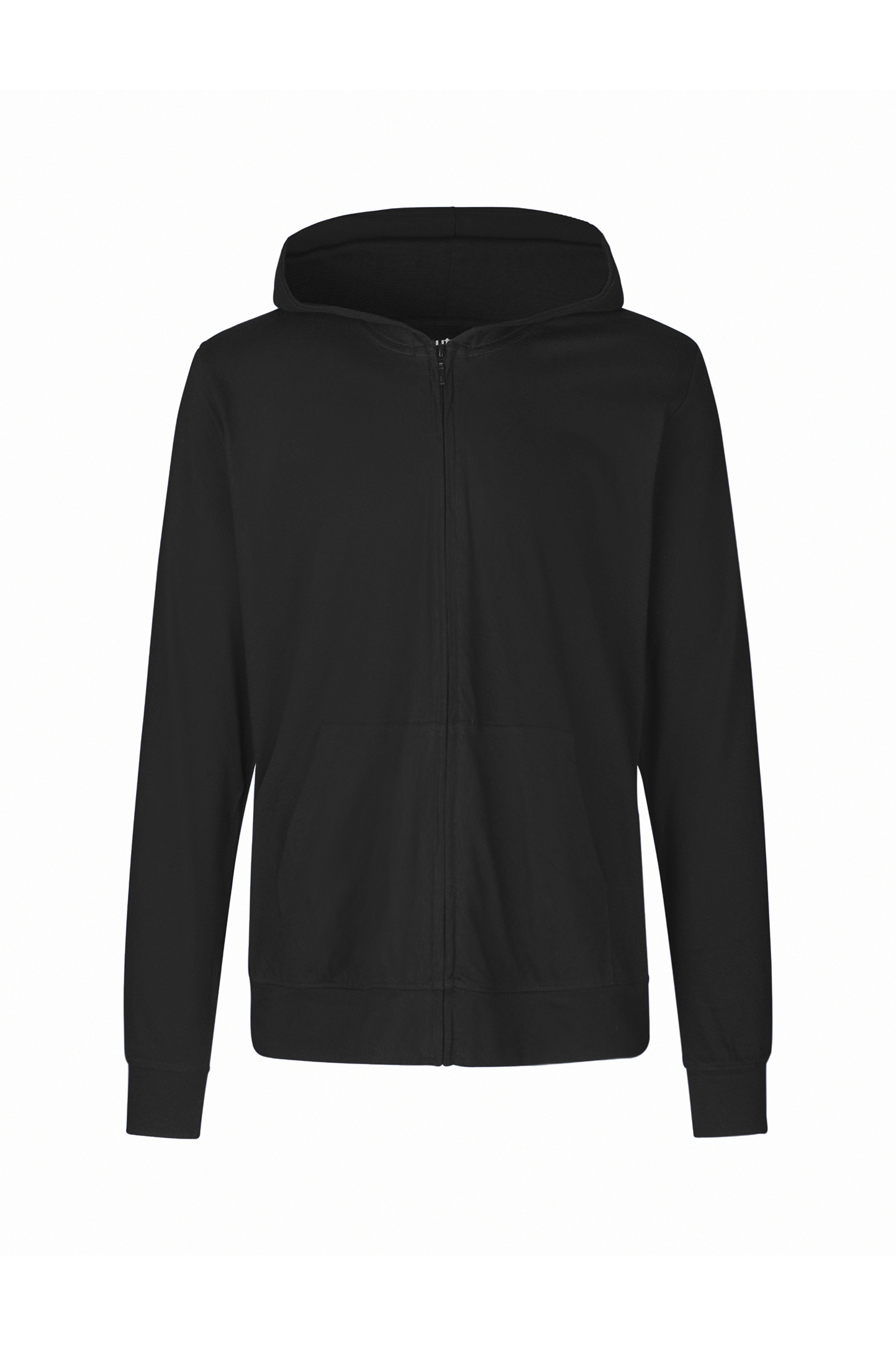 Unisex jersey hoodie met ritssluiting - 03 - Zwart