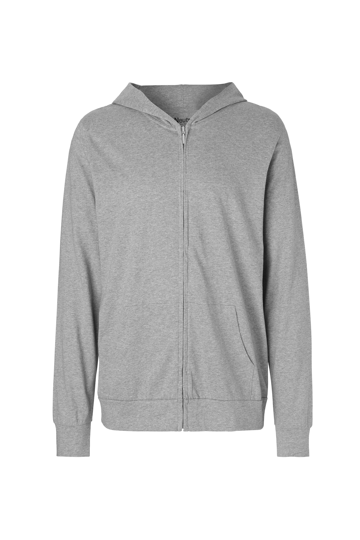 Unisex jersey hoodie met ritssluiting - 21 - Sportgrijs