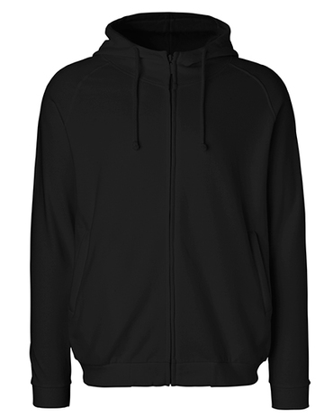 Unisex hoodie met verborgen rits - 03 - Zwart