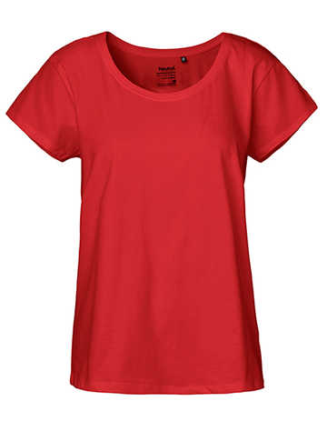 Dames T-shirt met losse pasvorm - 05 - Rood