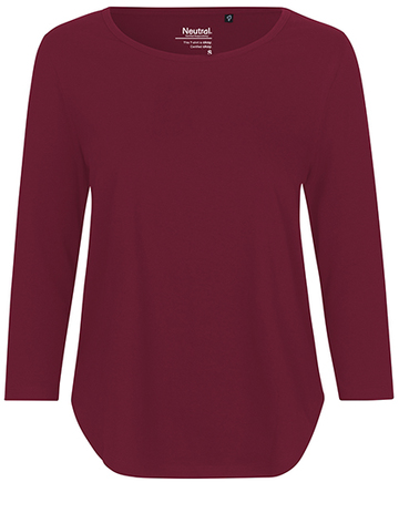 Dames T-shirt met driekwartmouwen - 26 - Bordeaux
