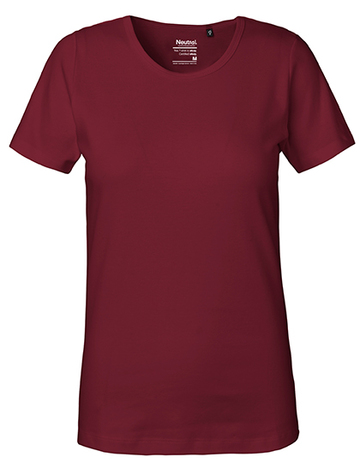 Dames T-shirt met in elkaar grijpende stof - 26 - Bordeaux