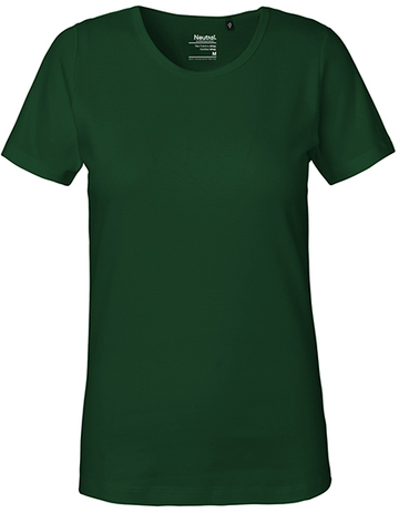 Dames T-shirt met in elkaar grijpende stof - 33 - Flesgroen