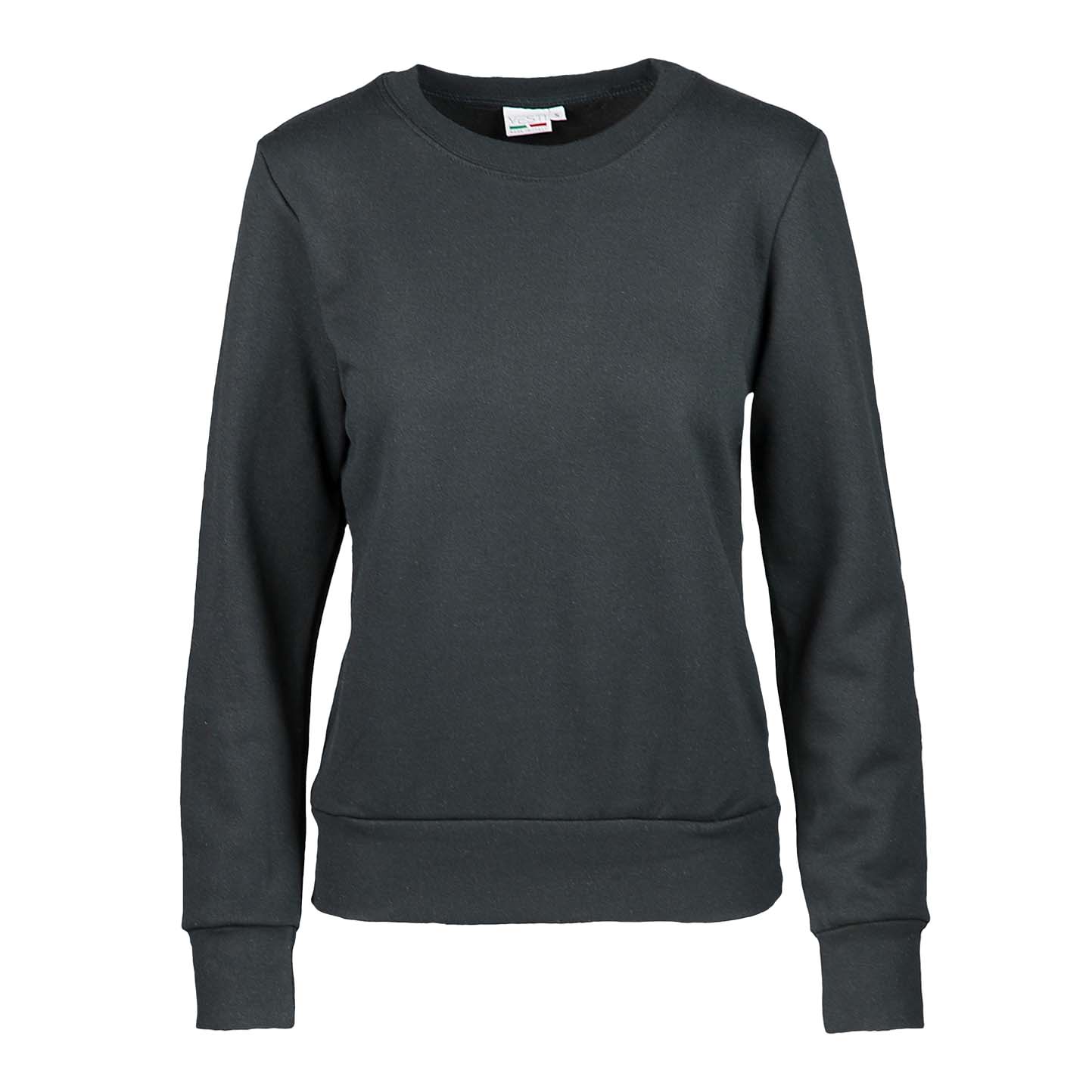 Dames sweatshirt met ronde hals - 12 - Zwart