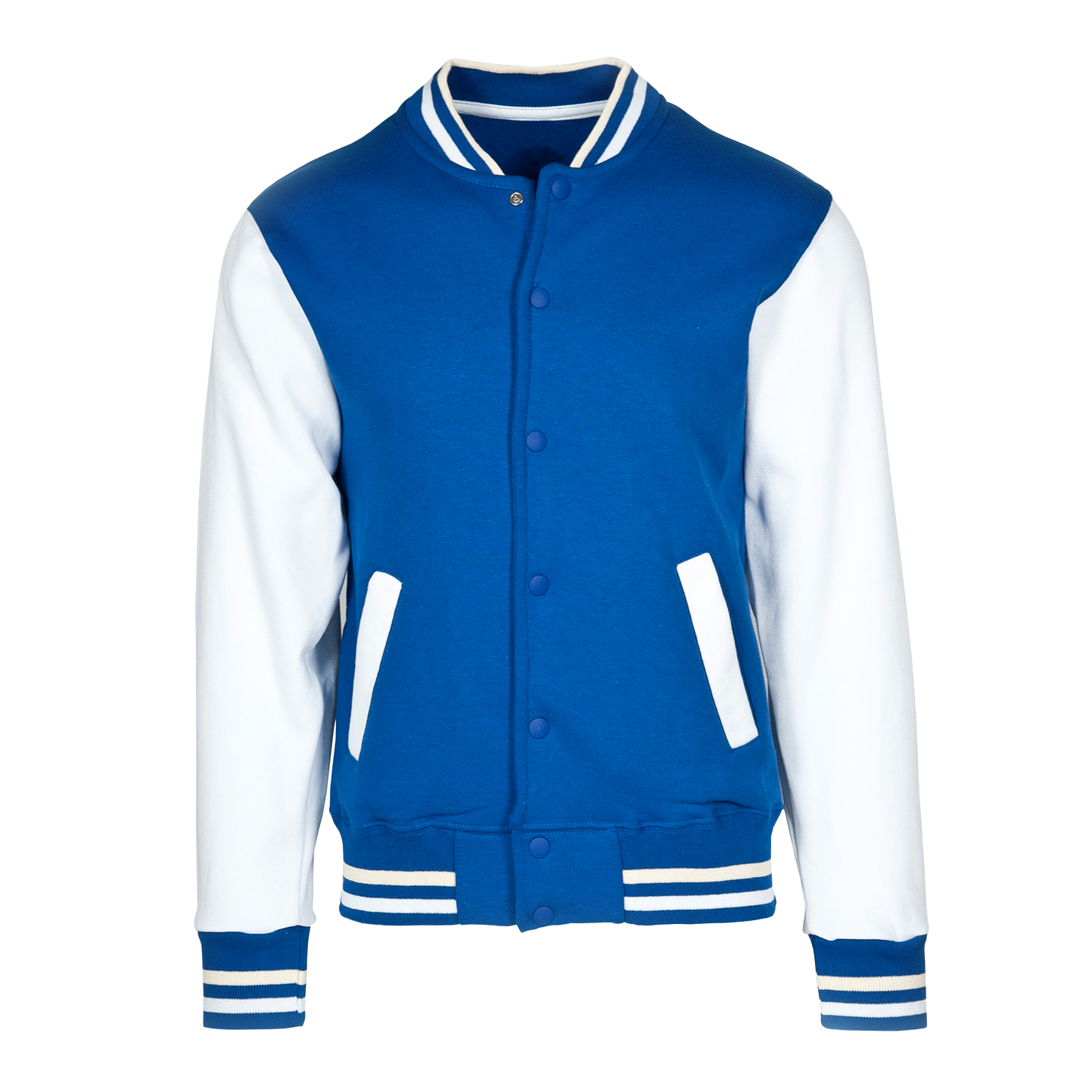 Tweekleurig sweatshirtjasje in kinderstijl - 2799 - Royal Sport/Wit