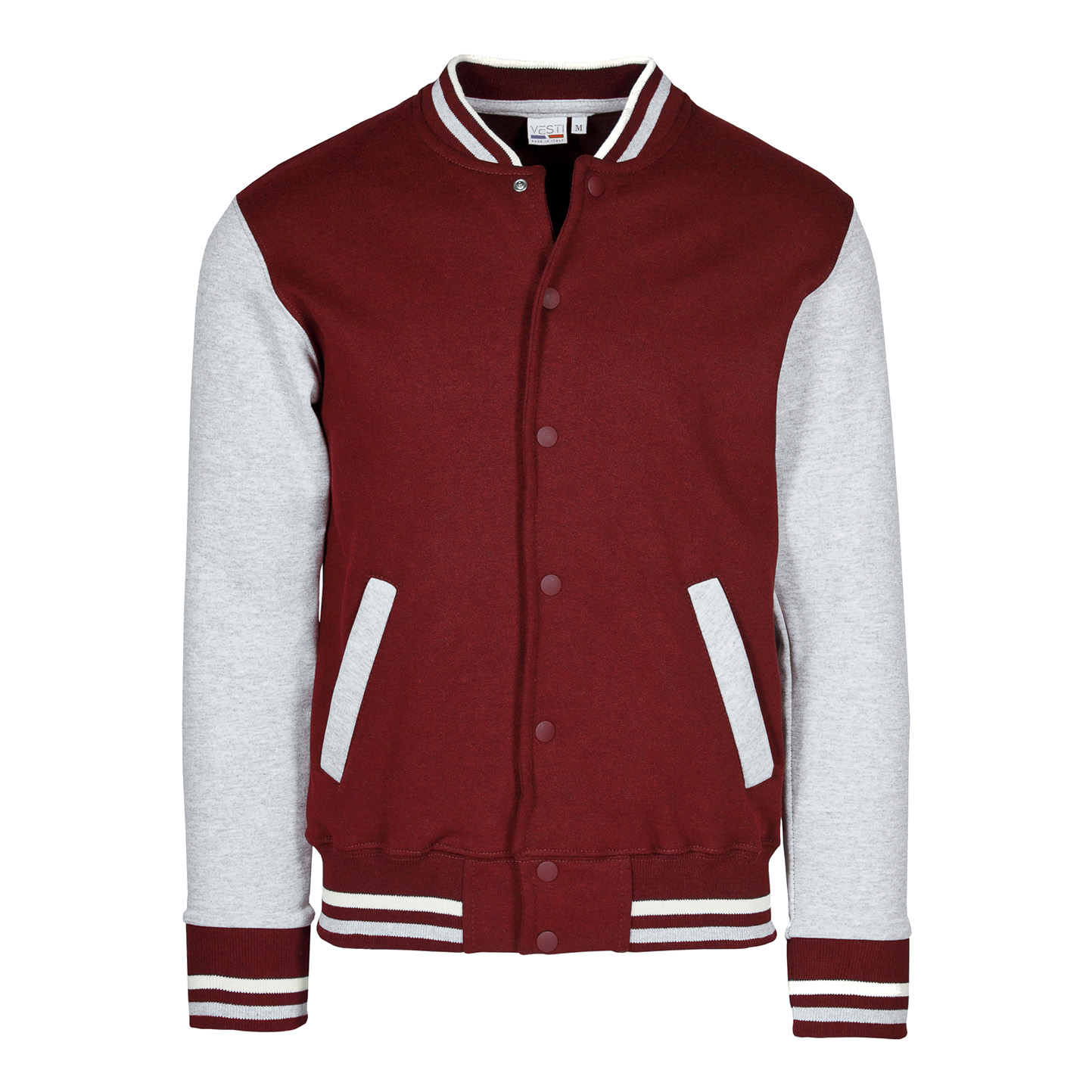 Tweekleurig sweatshirtjasje in kinderstijl - 4875 - Bordeaux/Es