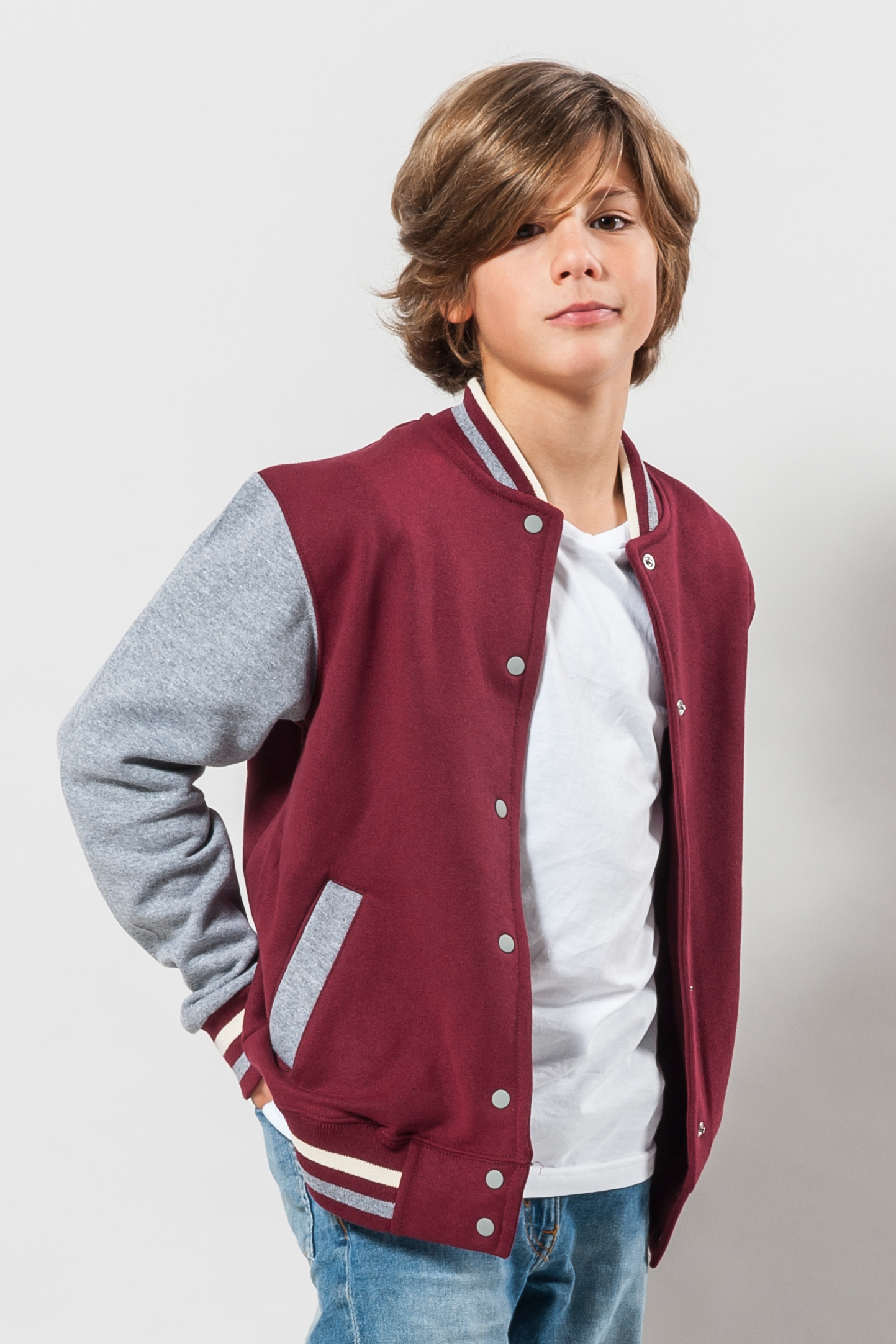 Child Style Two-Tone Sweatshirt Jacket