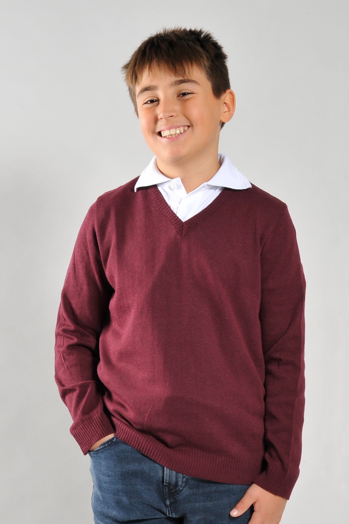 Kinderpullover met V-hals