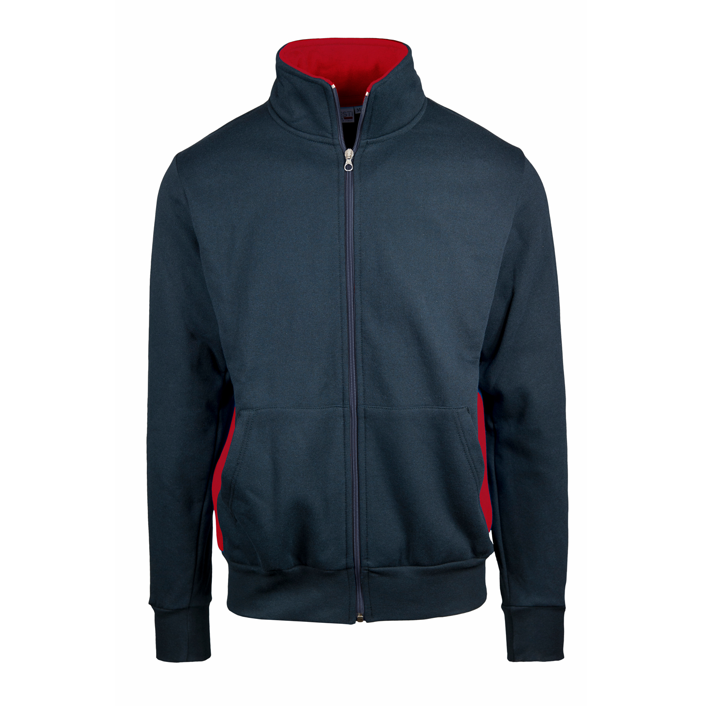 Contrast Long Zip Sweatshirt Jacket - 1828 - Blue/Red S OUT7