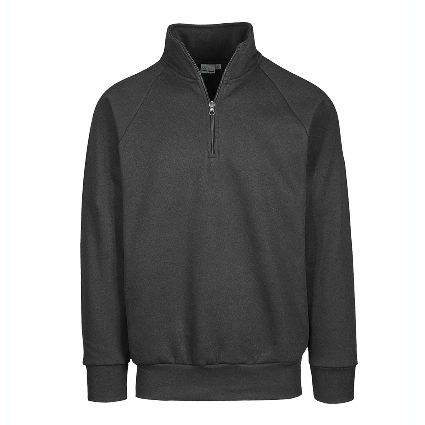 French Terry Zip Neck Sweatshirt - 22 - Lead