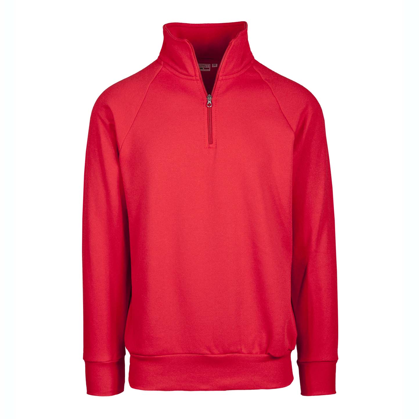 French Terry Zip Neck Sweatshirt - 28 - Sport Red