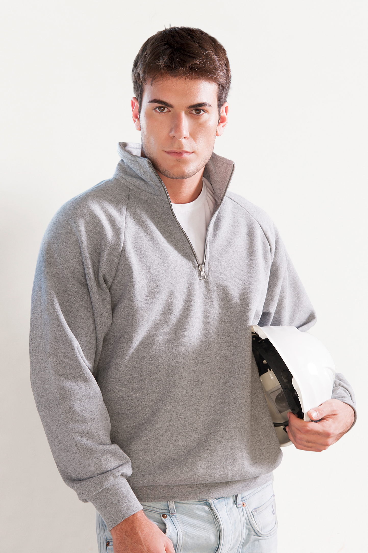 French Terry Zip Neck Sweatshirt