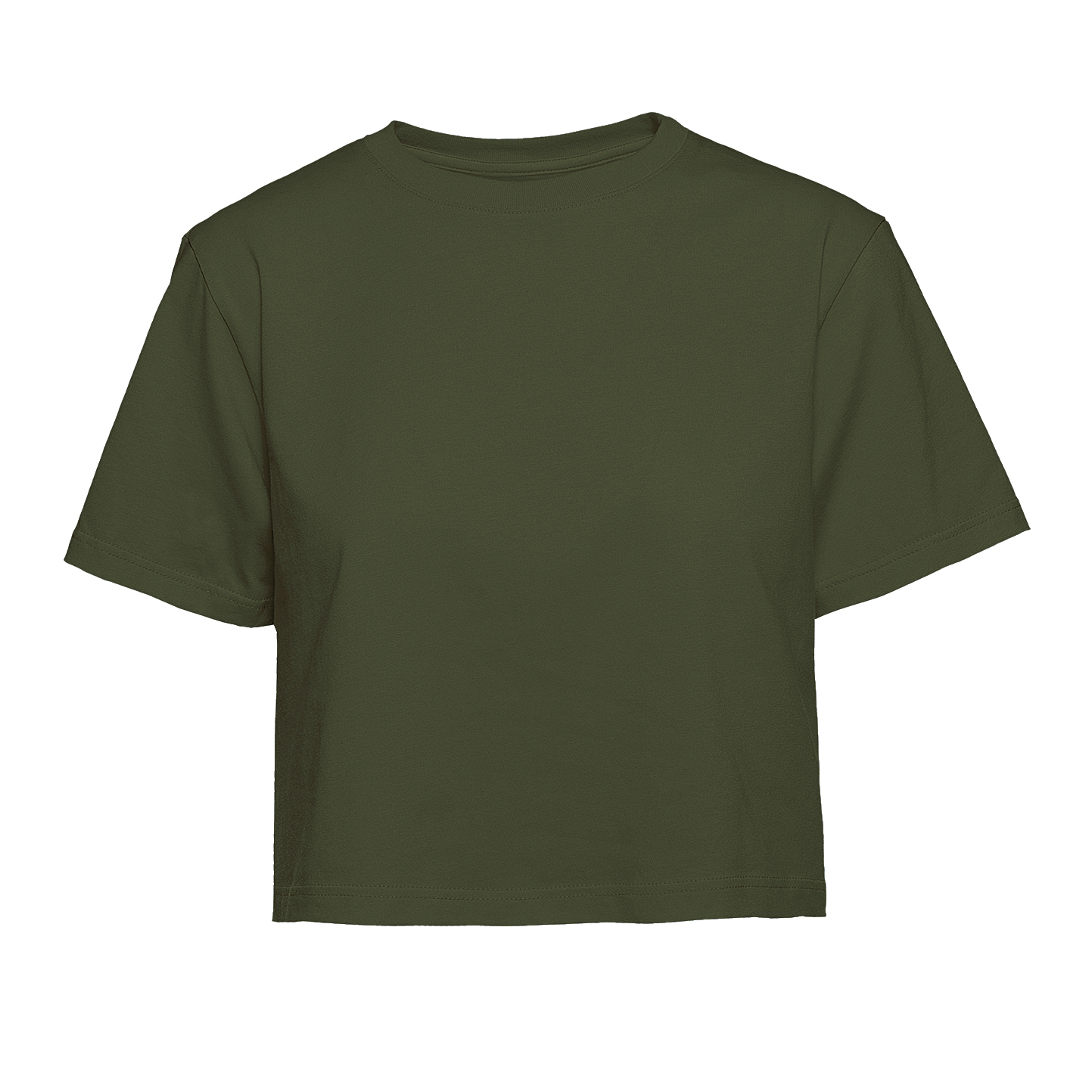 Dames T-shirt met ronde hals en korte mouwen - BS - Militair groen