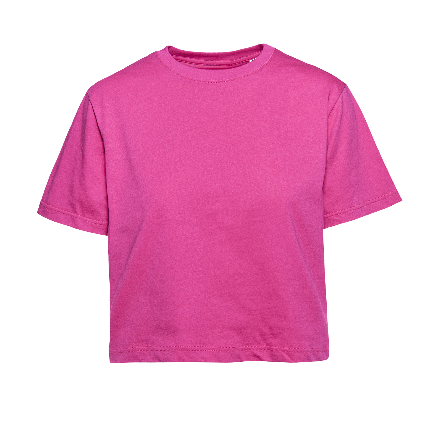 Dames T-shirt met ronde hals en korte mouwen - FU - FU-Fuchsia