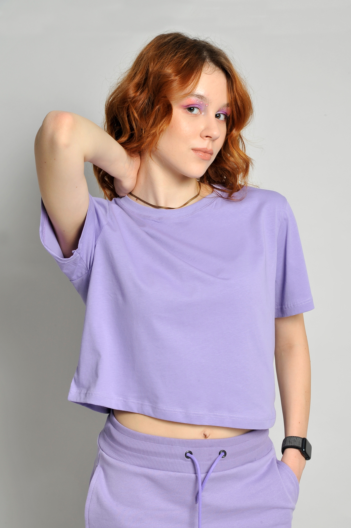 Dames T-shirt met ronde hals en korte mouwen