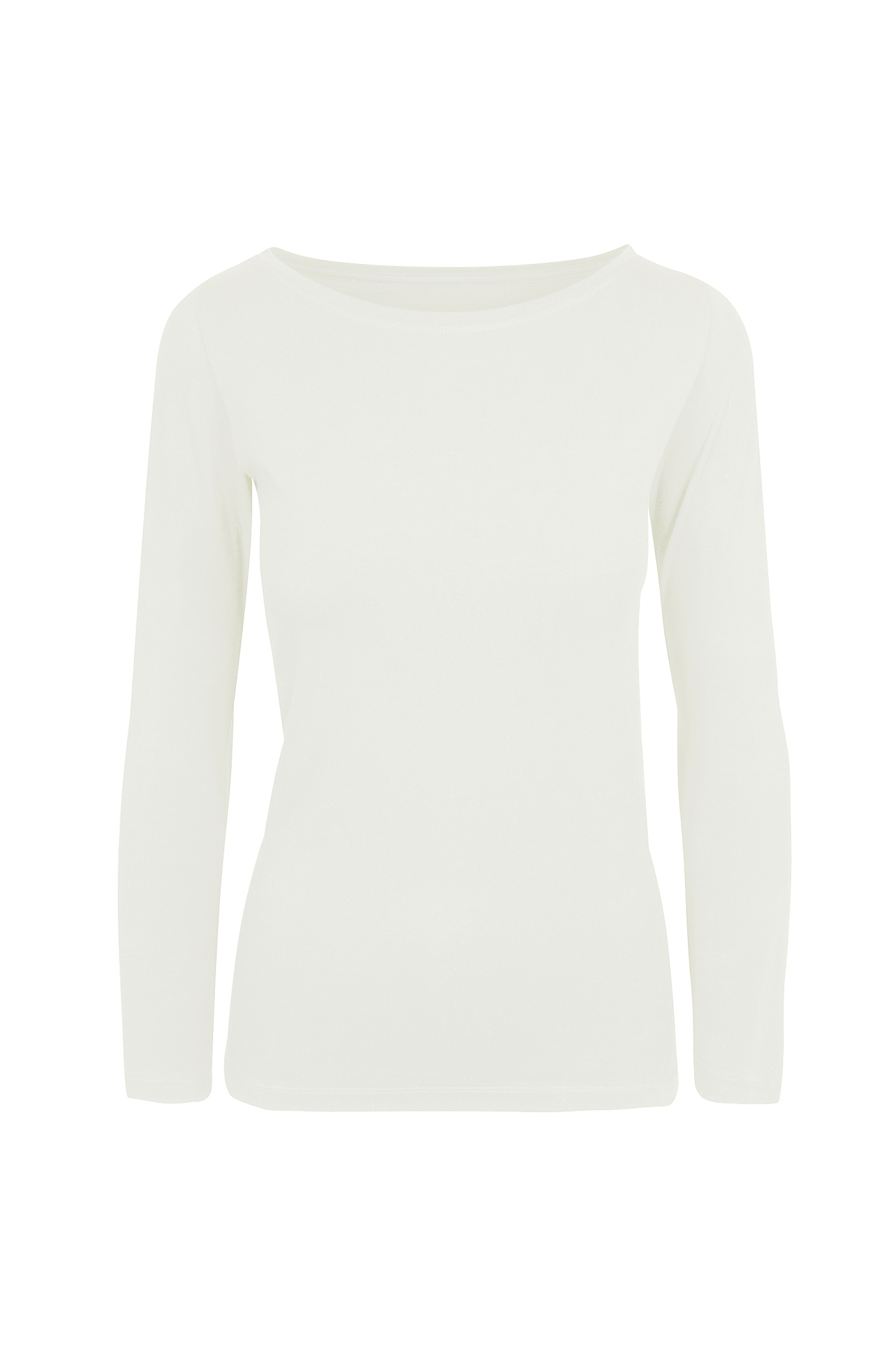 Dames stretch shirt met lange mouwen - 98 - Crèmewit