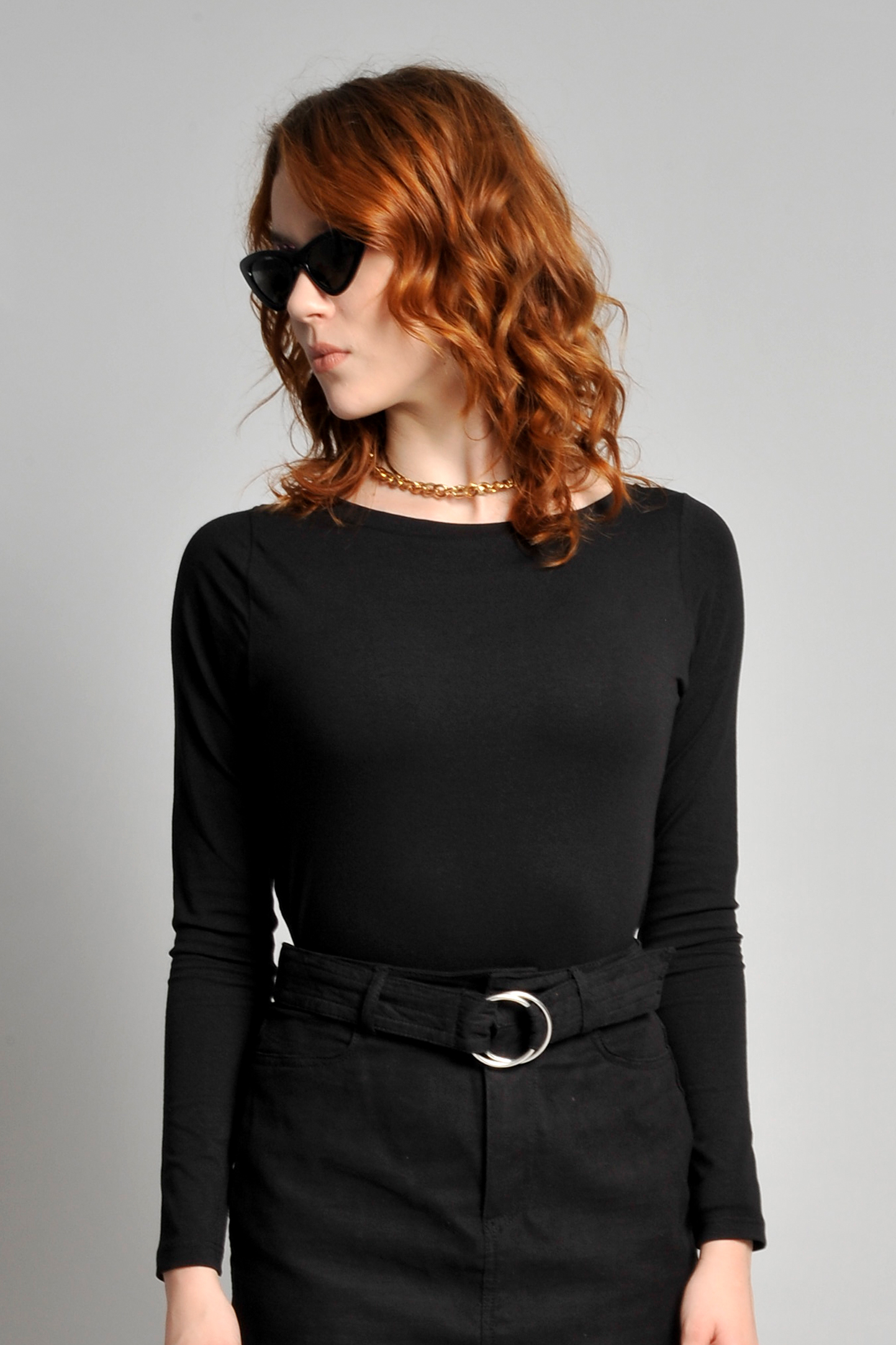 Dames stretch shirt met lange mouwen