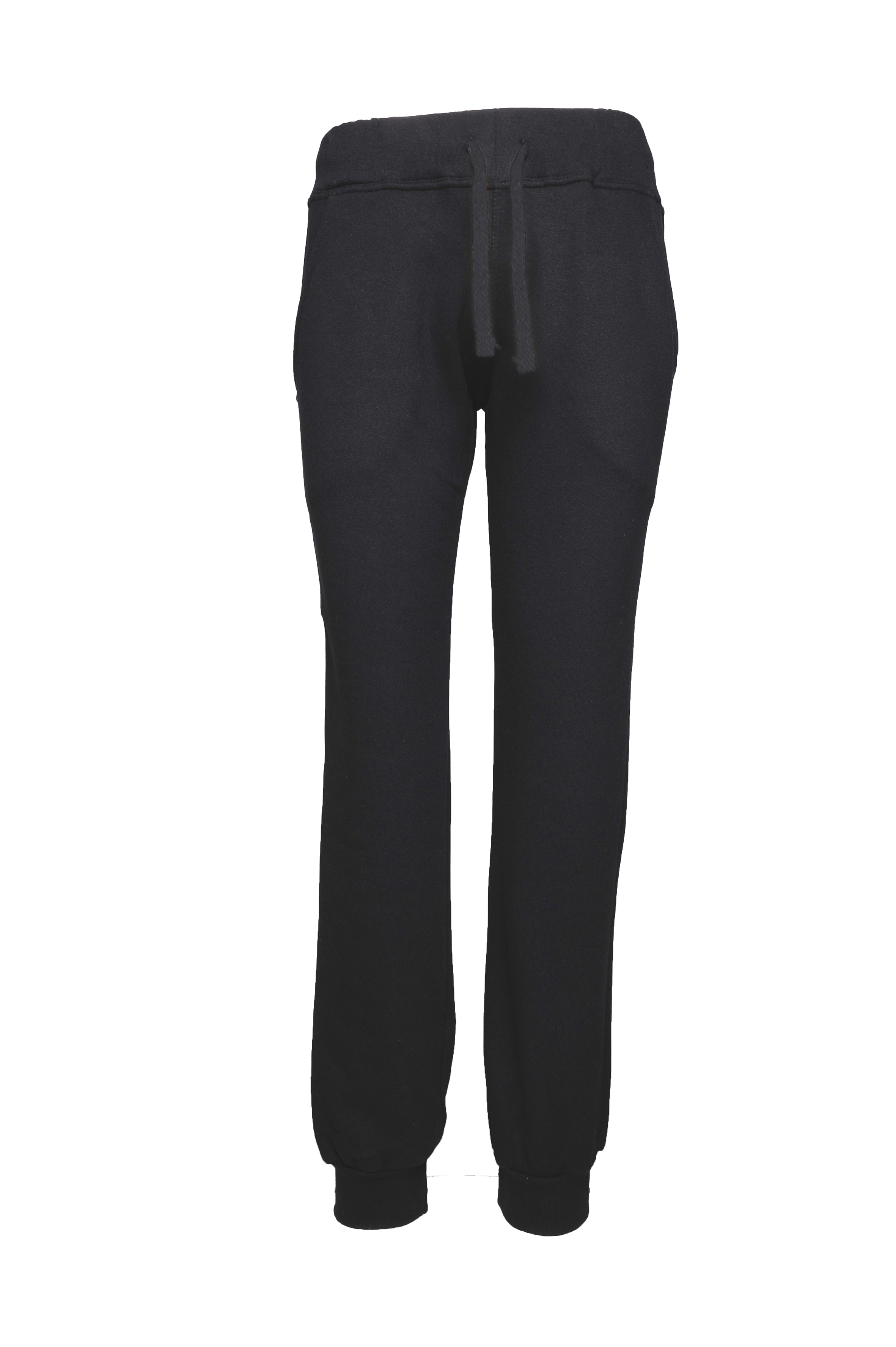 Women's French Terry Sweatshirt Trousers - 12 - Black