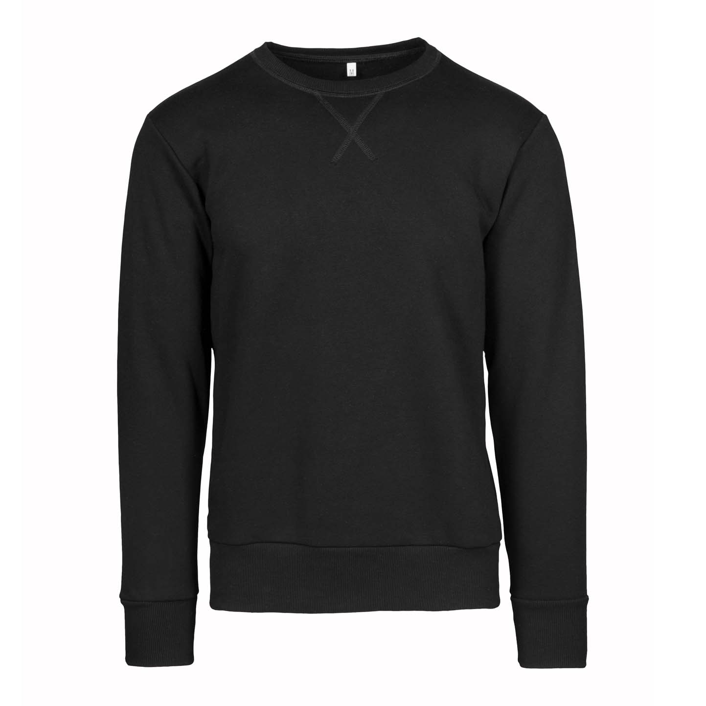 Zachte French Terry trui met ronde hals - 12 - Zwart