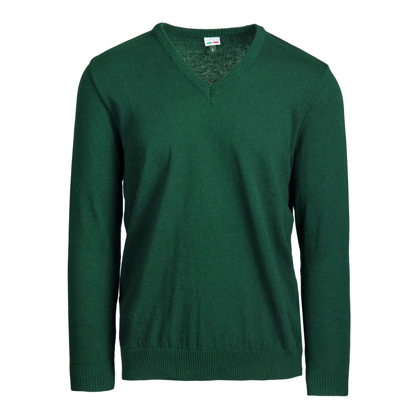 V-Neck Pullover - 55G - Deep Green