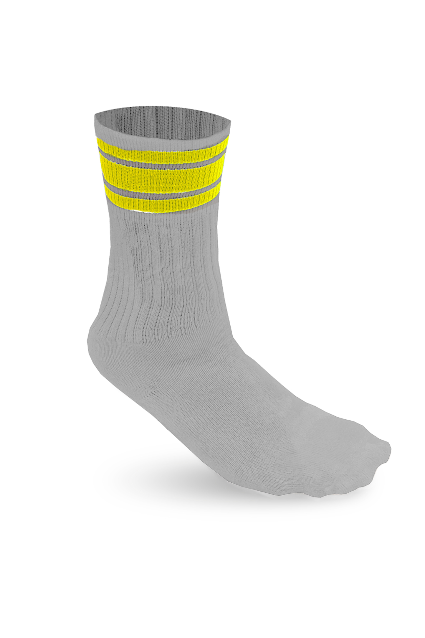 Sportsokken - 0530 - Grijs/Fluorescerend geel