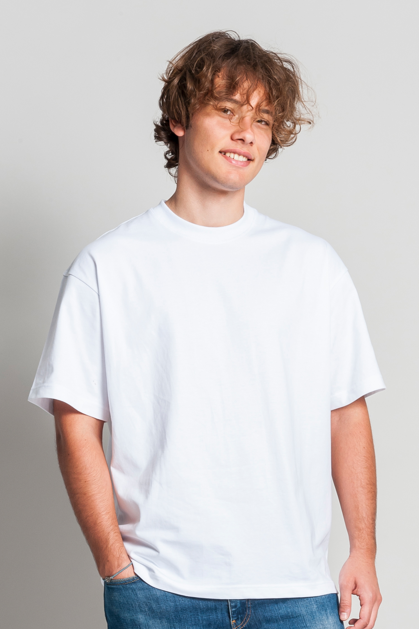 Oversized trui met ronde hals en korte mouwen
