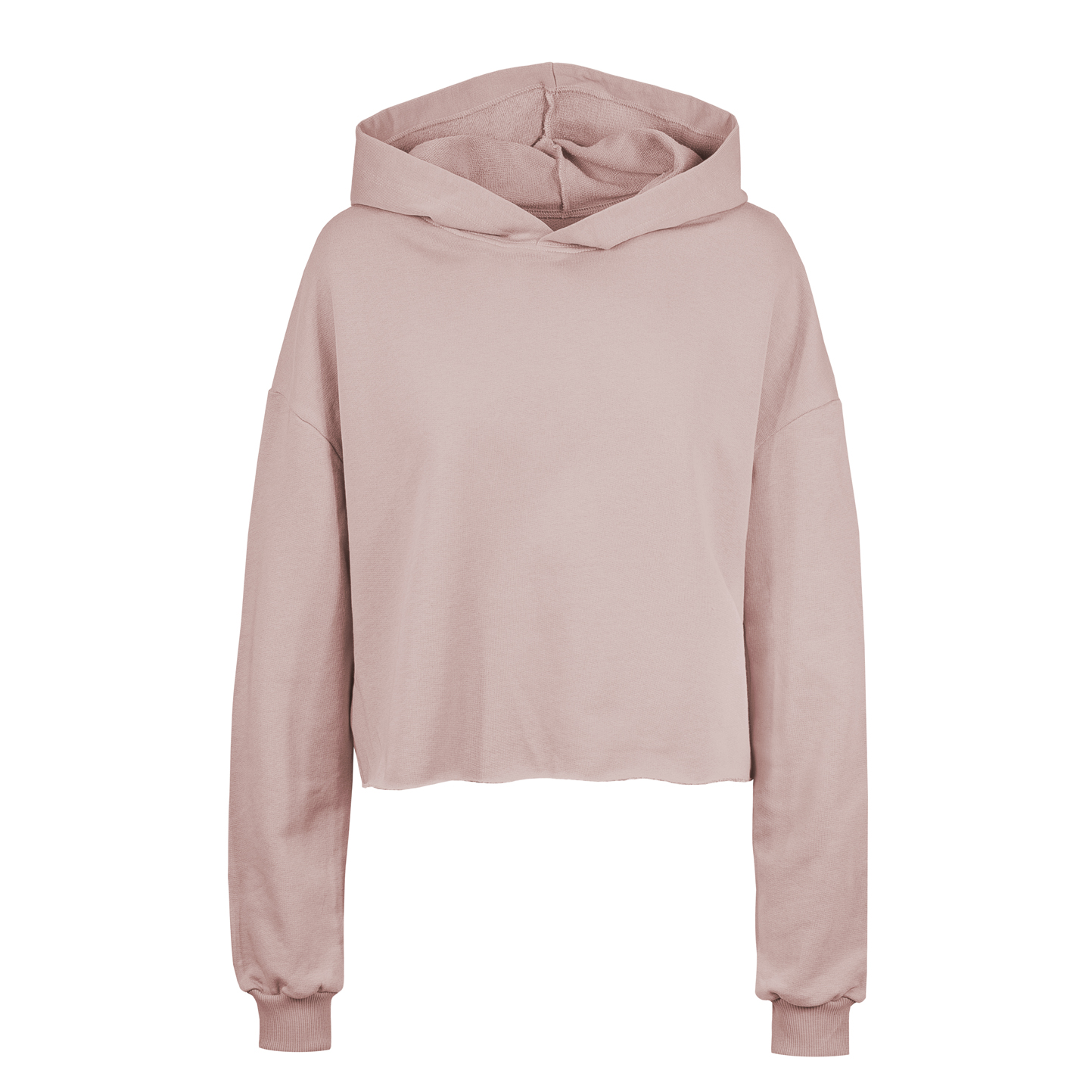 Amy women’s cropped French Terry hoodie - RP - Powder Pink