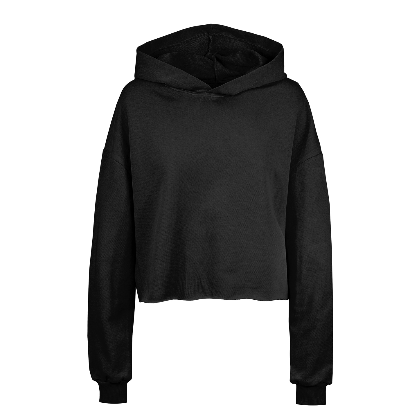 Amy women’s cropped French Terry hoodie - 12 - Black