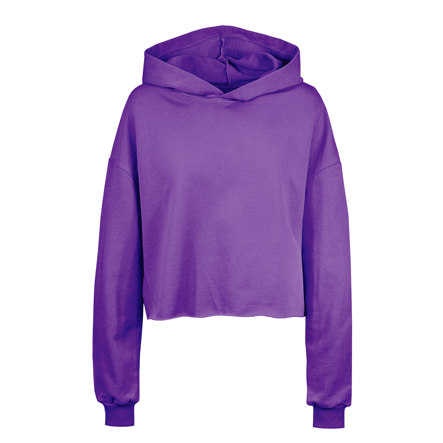 Amy women’s cropped French Terry hoodie - VI - Viola