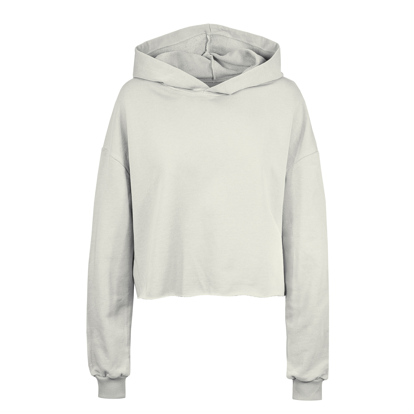 Amy women’s cropped French Terry hoodie - 98 - Cream White