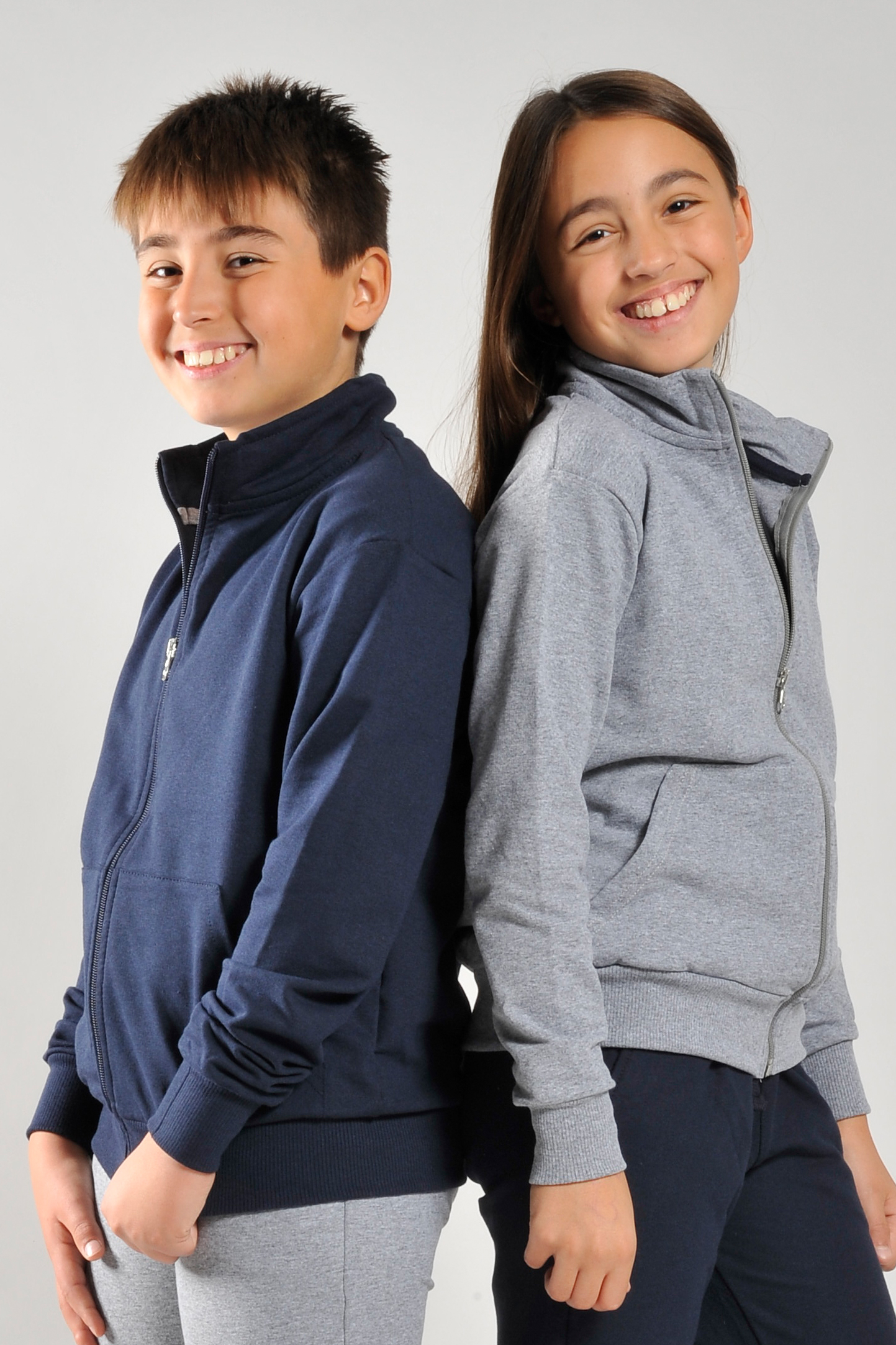 Children's zip-up sweatshirt in stretch fabric