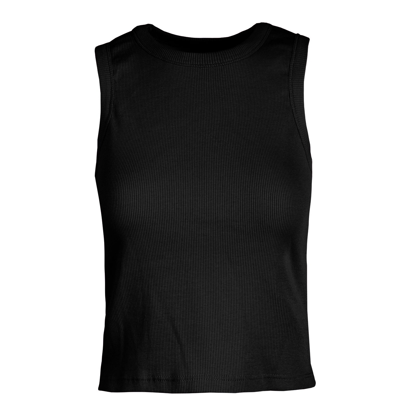 Stretch rib tanktop voor dames - 12 - Zwart