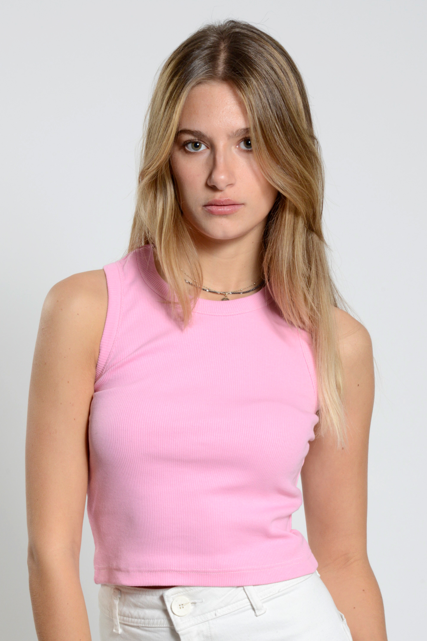 Stretch rib tanktop voor dames