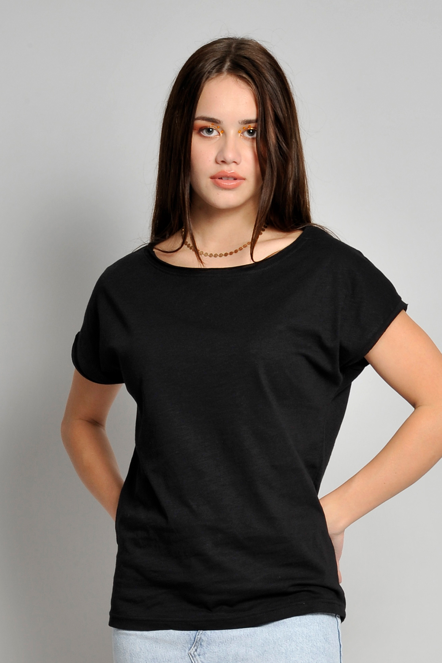 Women's Short Sleeve Raw Cut Flamed Shirt
