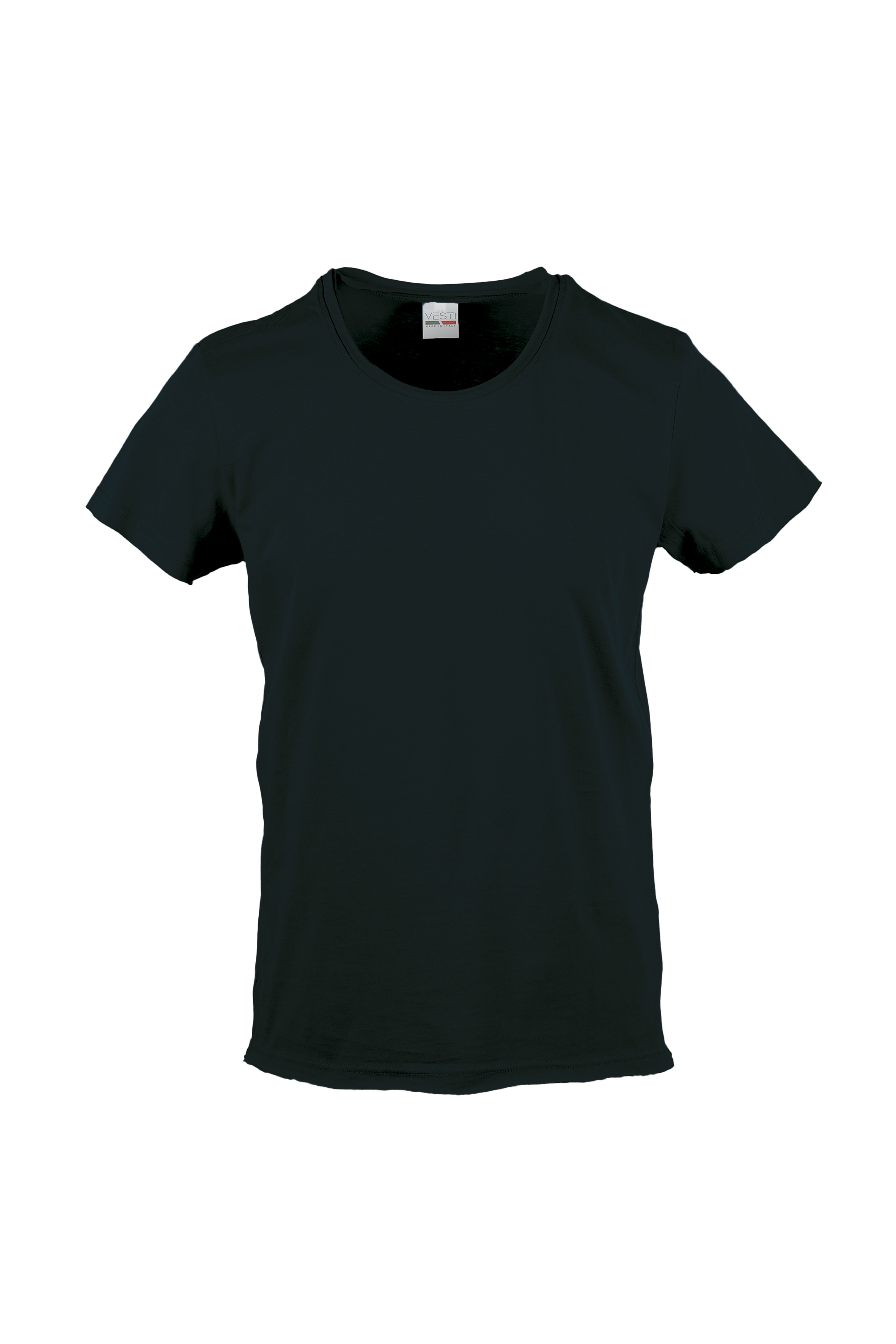 Round Neck Short Sleeve Raw Cut Sweater - 12 - Black
