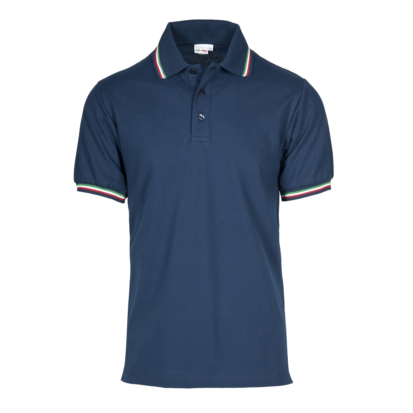 Polo met korte mouwen van piquéstof - 18E - Blauwe ECO