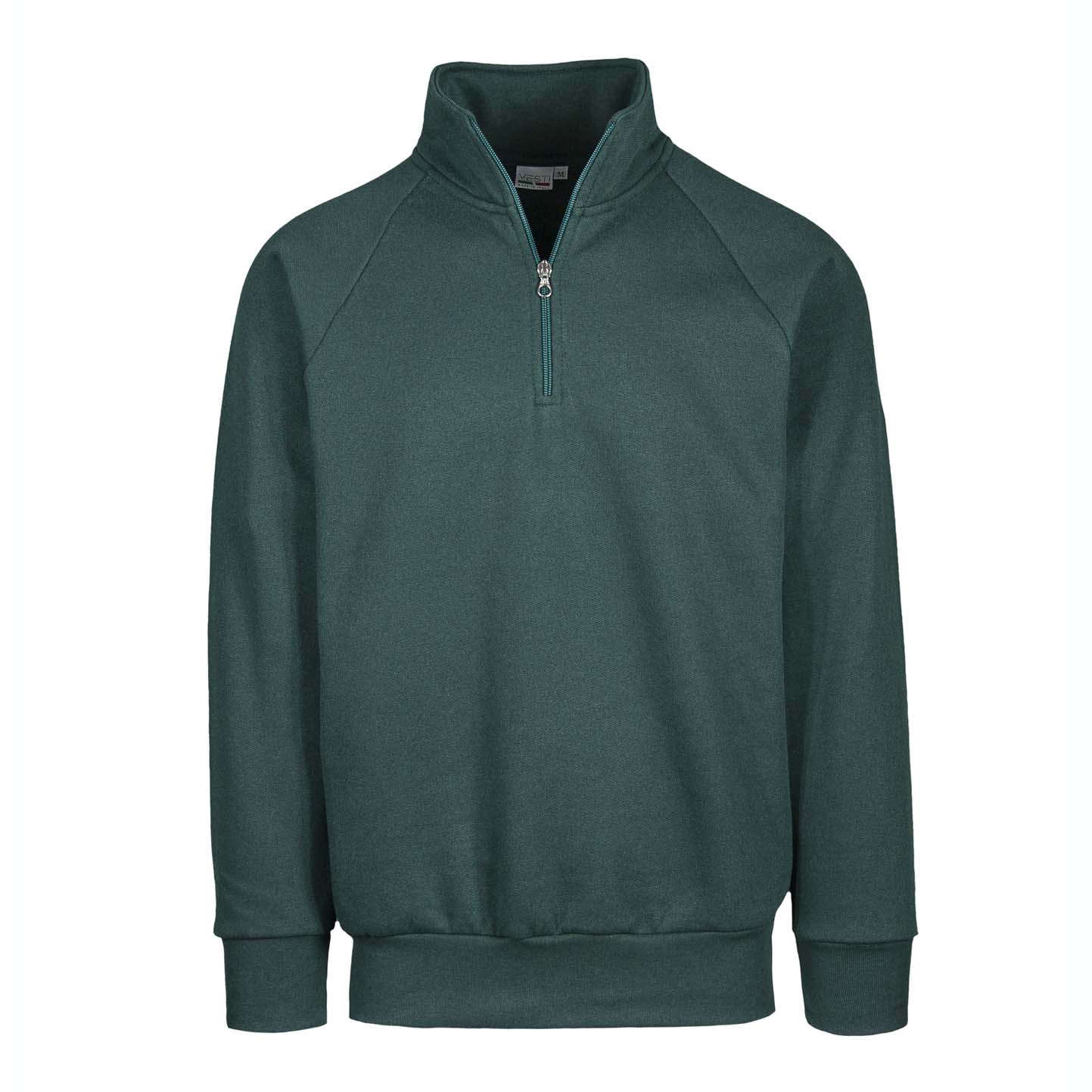 Unisex Zip Neck Sweatshirt - 55 - Bottle Green