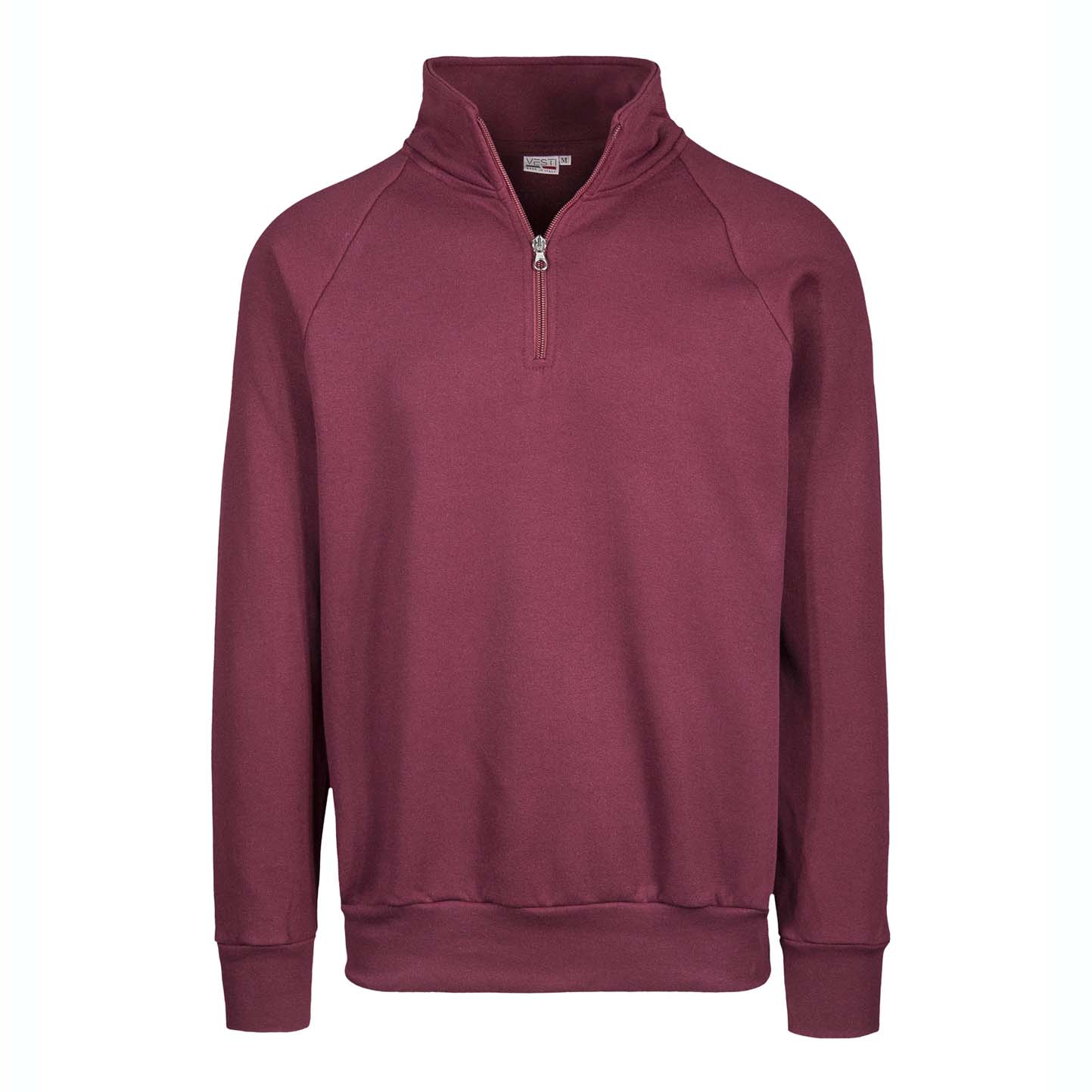 Unisex Zip Neck Sweatshirt - 48 - Bordeaux Sport