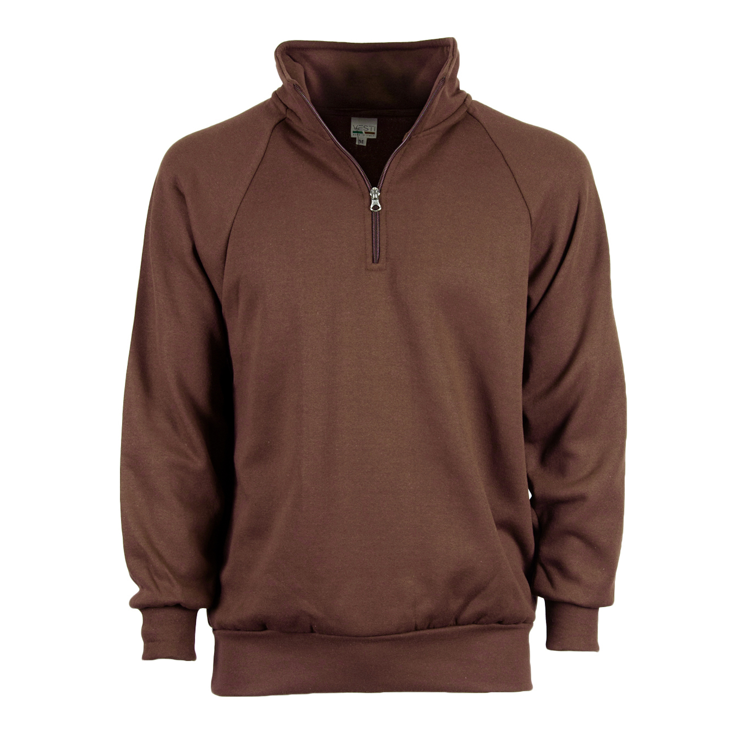 Unisex Zip Neck Sweatshirt - 50 - Brown
