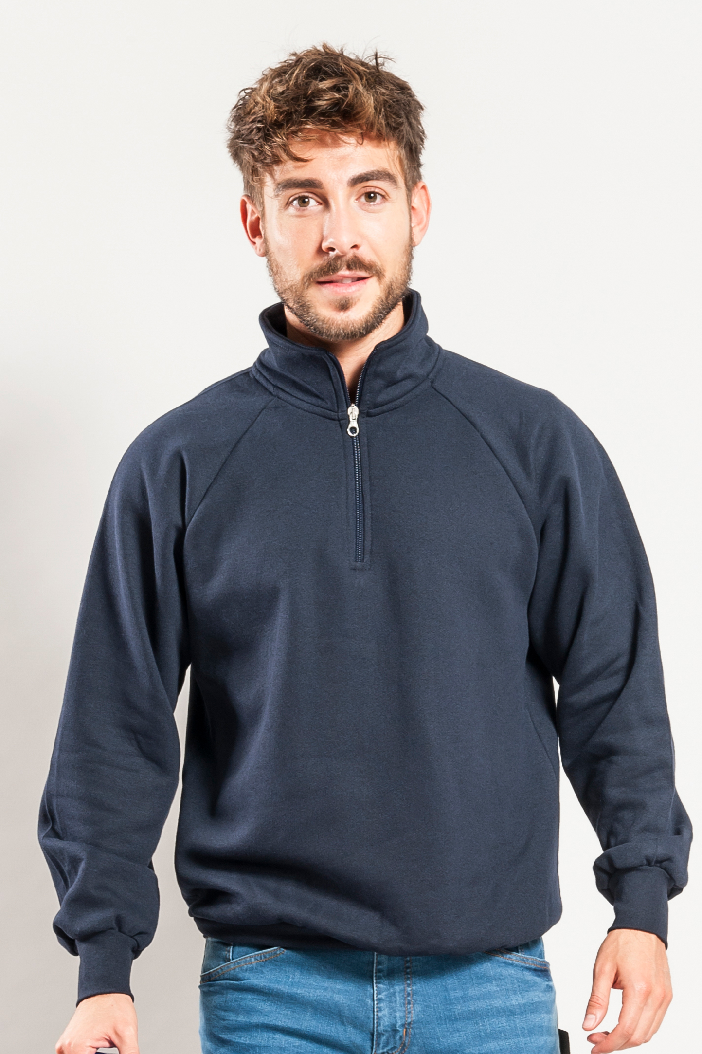 Unisex Zip Neck Sweatshirt