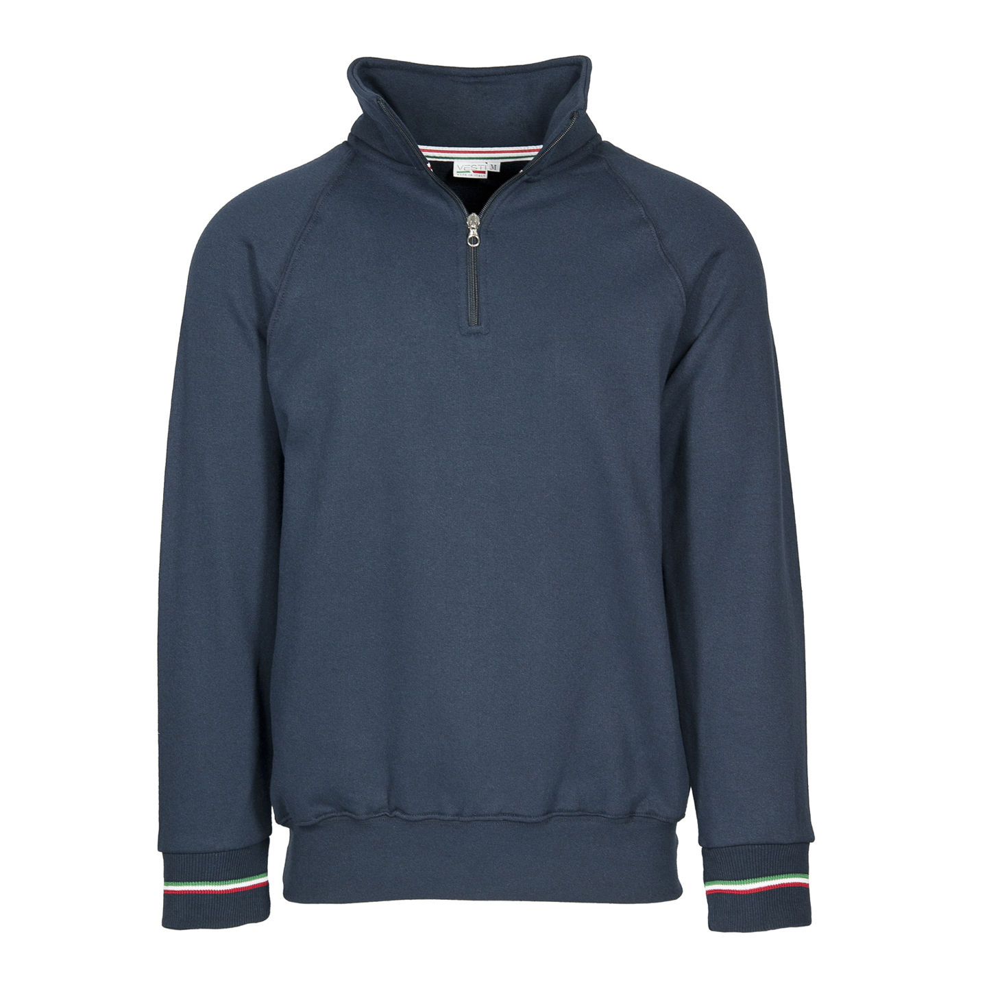 Italiaanse sweater met ritssluiting en hals - 18E - Blauwe ECO