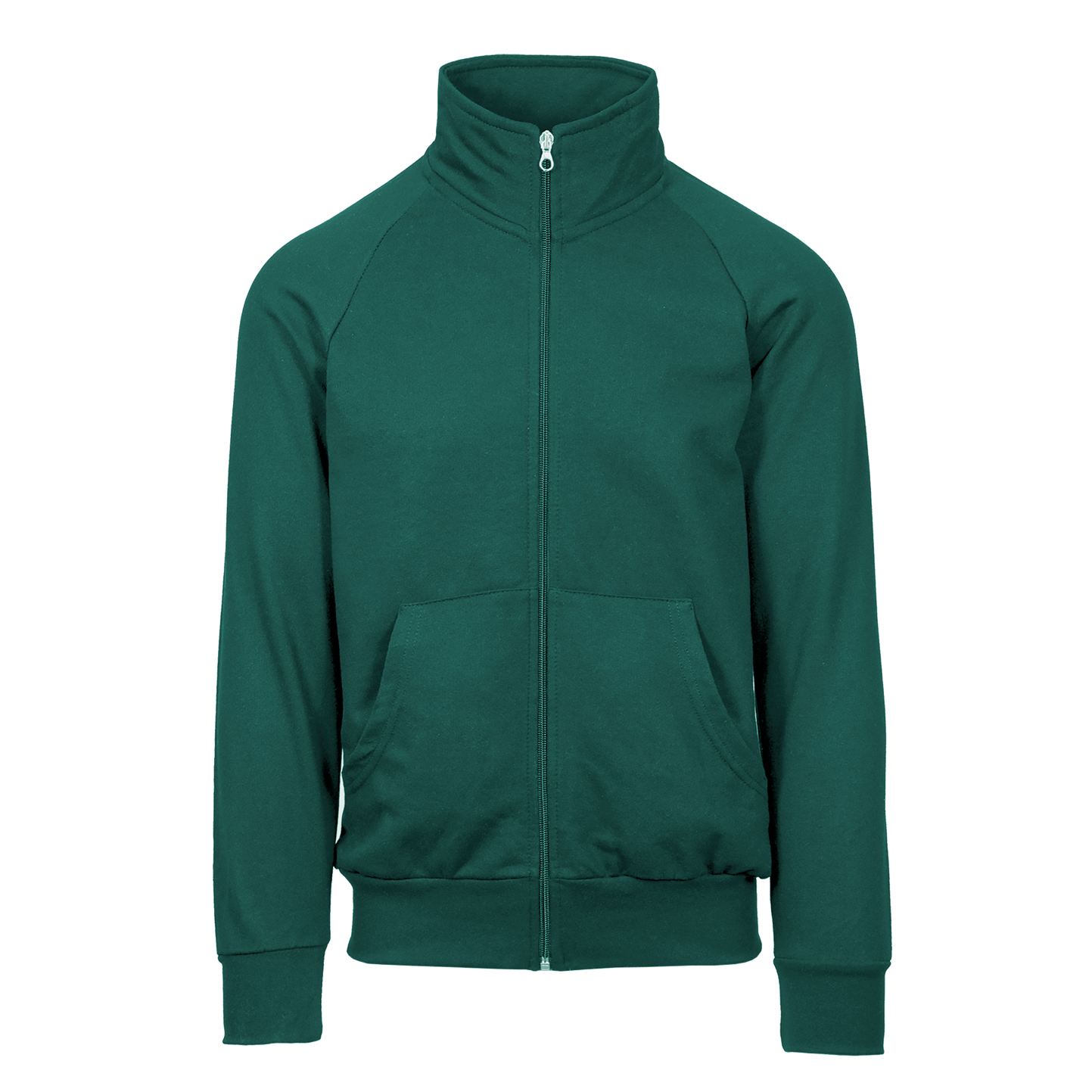 Long Zip Sweatshirt Jacket - 55 - Bottle Green